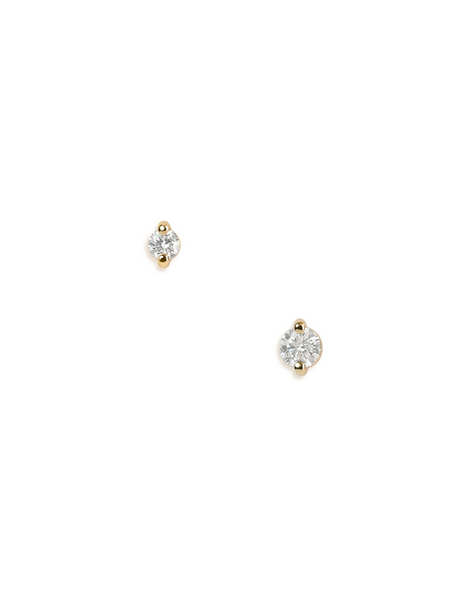 Diamond pinch asymmetric flat back earring pair photo