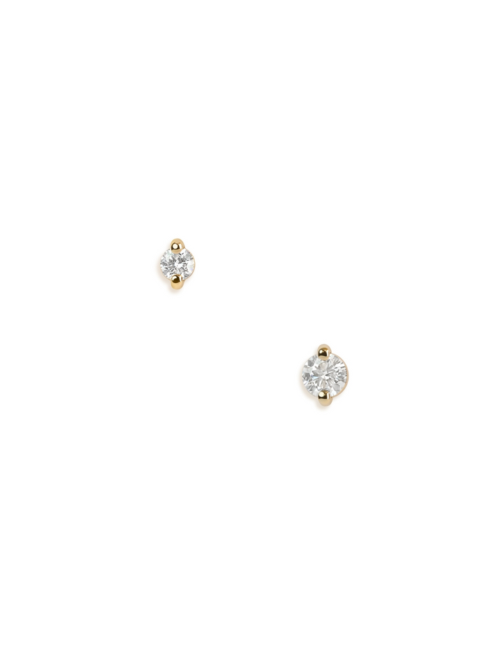 Diamond pinch asymmetric flat back earring pair