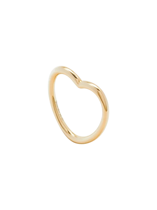 Yellow gold heart wedding ring photo