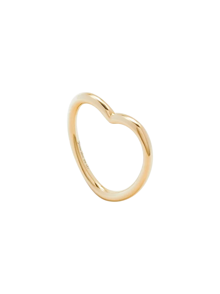 Yellow gold heart wedding ring