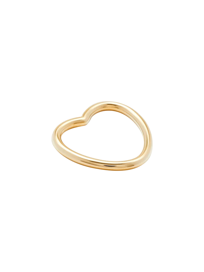 Yellow gold heart wedding ring