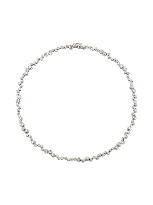 River snail white gold diamonds tennis necklace photo