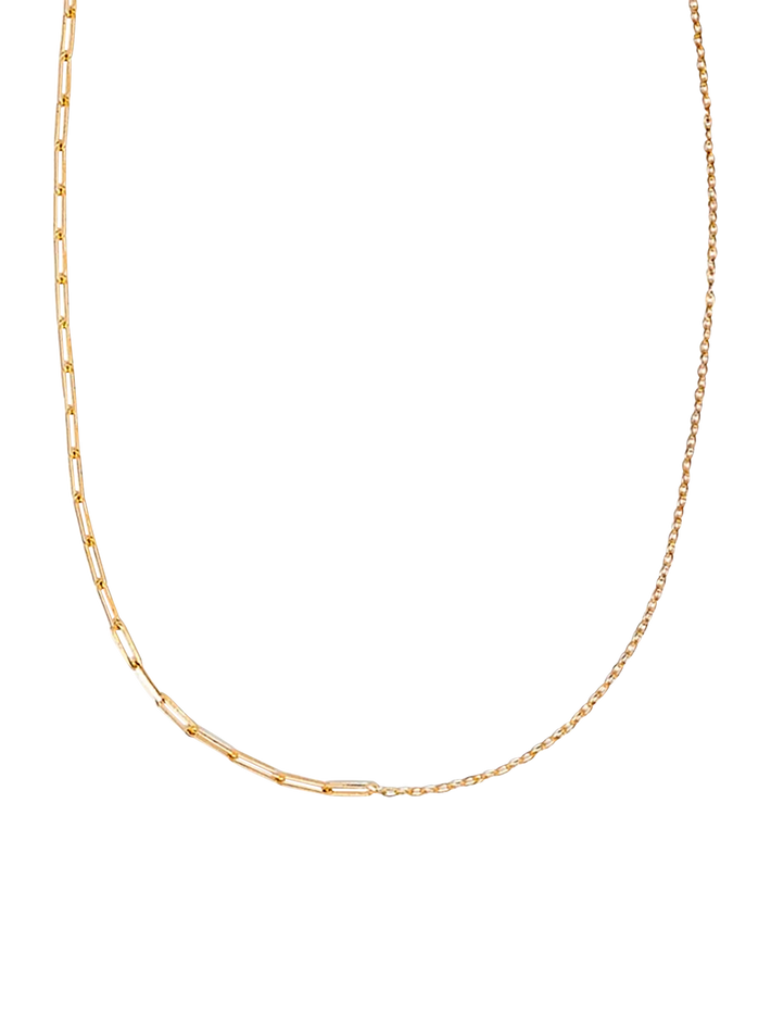 Yellow gold pm nude solitaire necklace