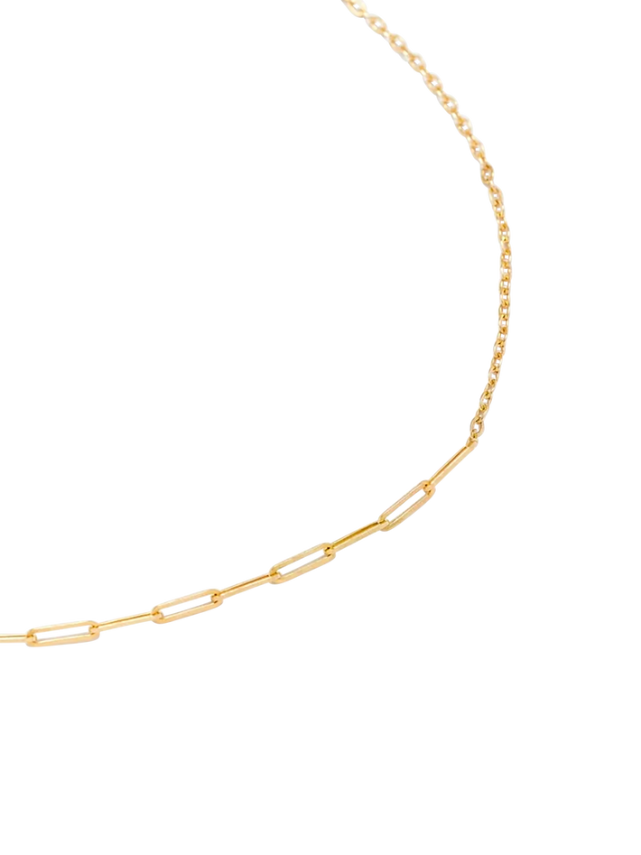 Yellow gold pm nude solitaire necklace