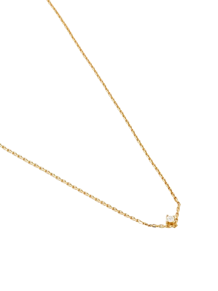 V diamond pm solitaire necklace yellow gold