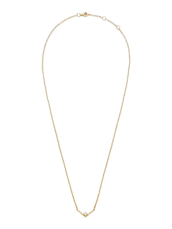 V diamond pm solitaire necklace yellow gold