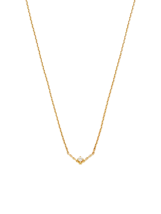 V diamond pm solitaire necklace yellow gold photo