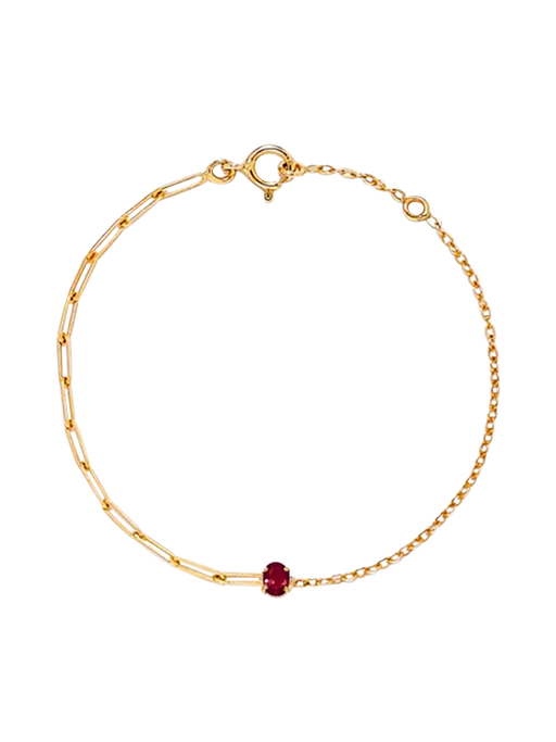 Ruby solitaire bracelet pm yellow gold photo