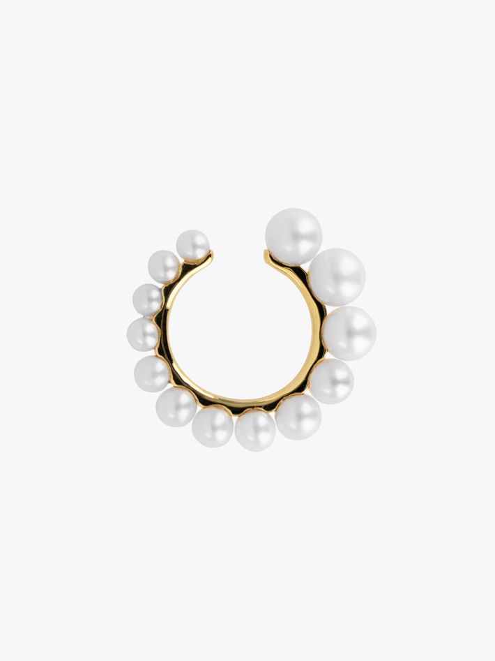 Pearl and gold ear cuff