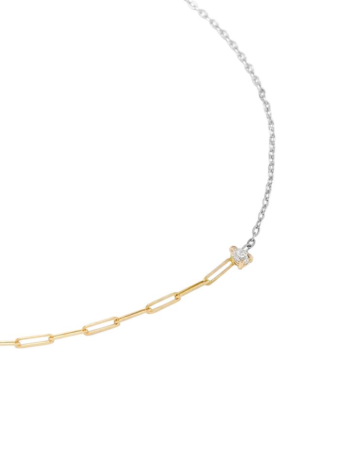 Mixed gold pear diamond 0.10ct solitaire bracelet