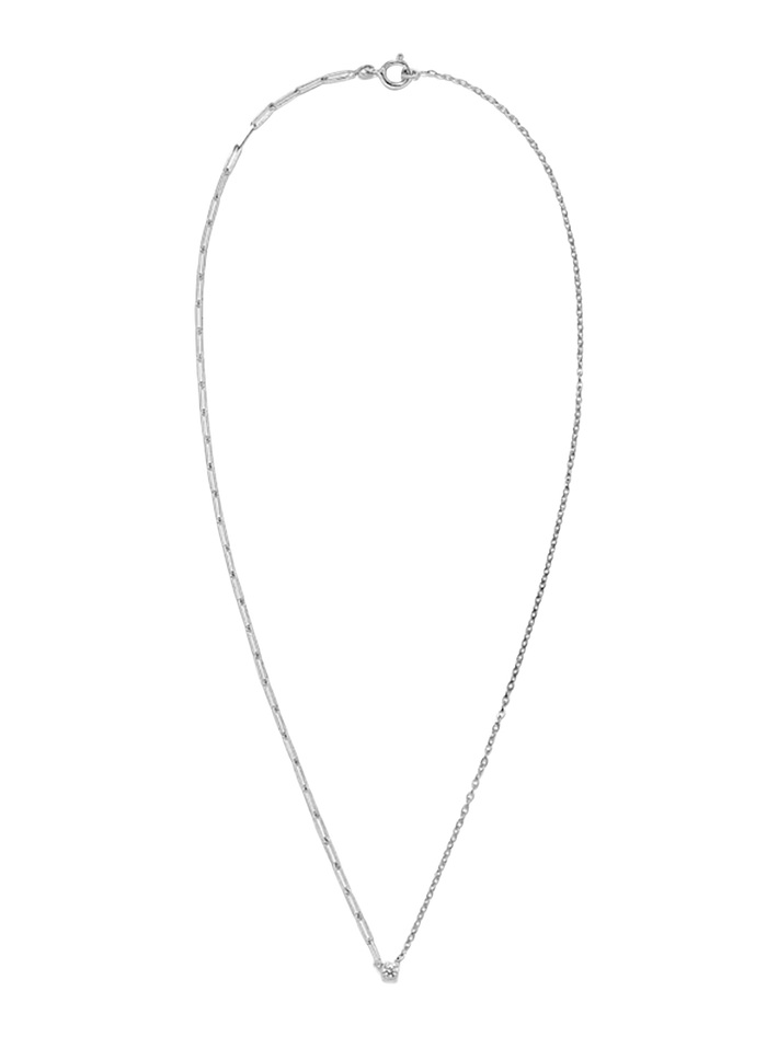 White gold diamond solitaire necklace