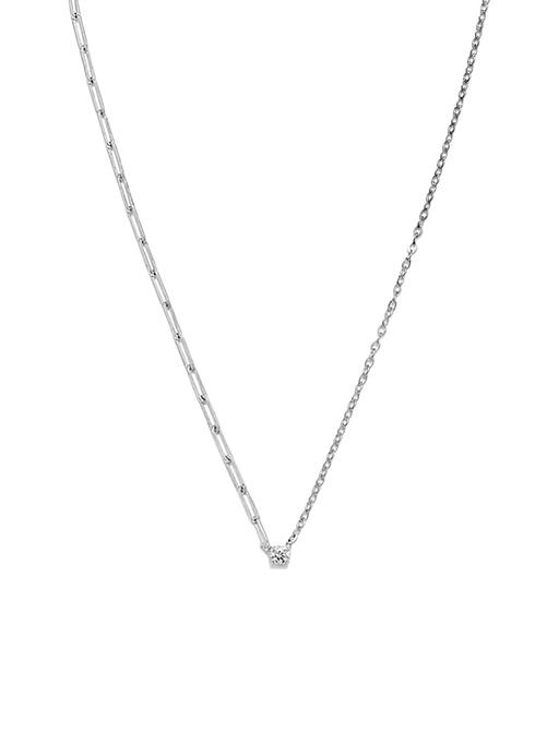 White gold diamond solitaire necklace photo