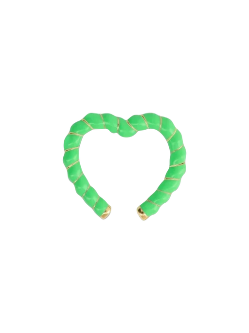 Neon green yellow gold heart ear cuff clip photo