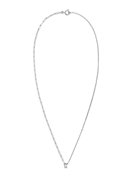 Pear diamond 0.10cr solitaire necklace white gold photo