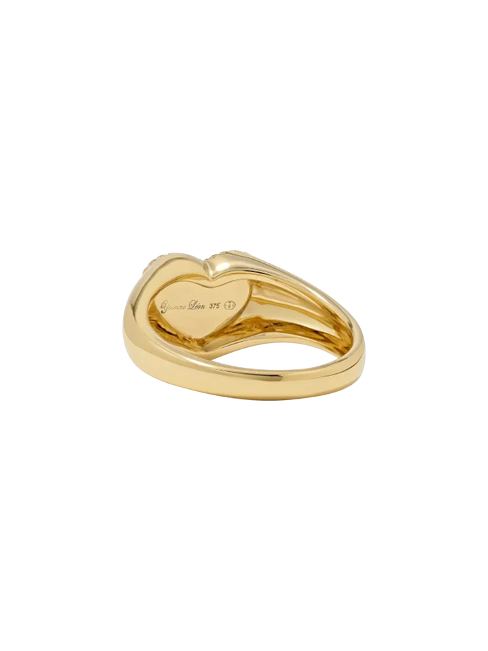 Baby chevalière coeur malachite or jaune ring