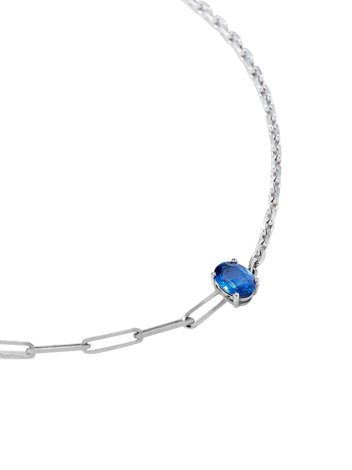 Maxi solitaire bracelet blue sapphire white gold