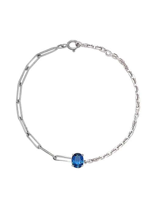 Maxi solitaire bracelet blue sapphire white gold photo