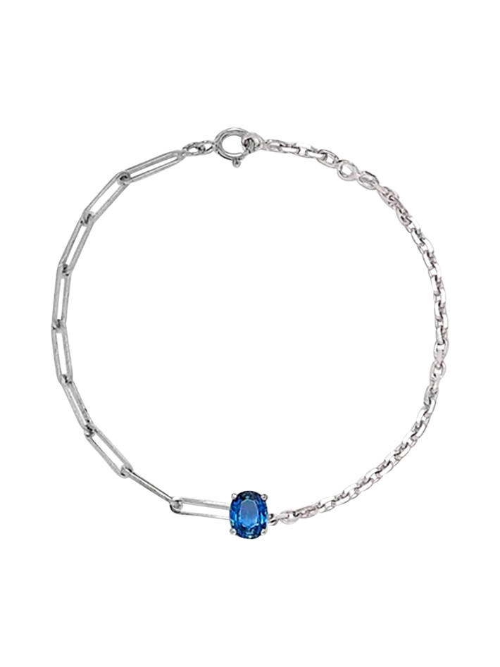 Maxi solitaire bracelet blue sapphire white gold