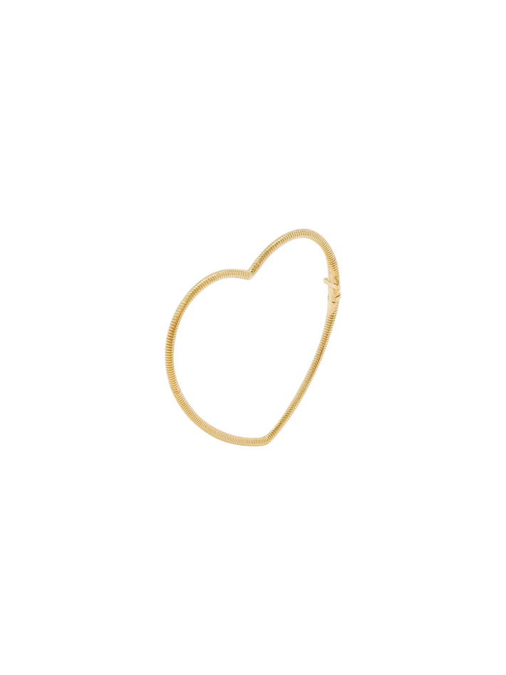 Pm yellow gold stripe heart bangle bracelet