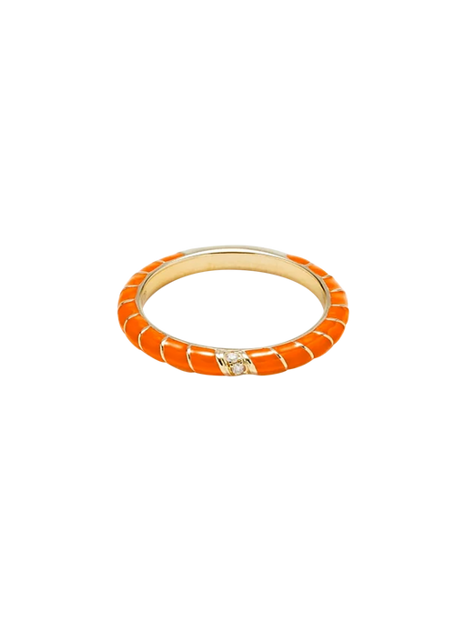 Mini twisted wedding ring orange yellow gold alliance photo