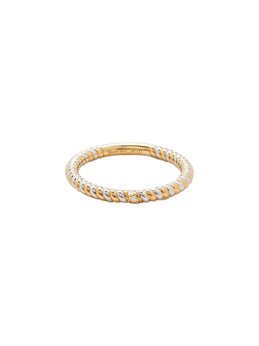 Mini twisted wedding ring 2 golds photo