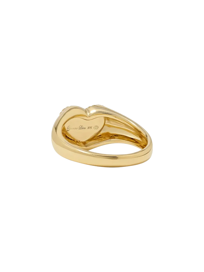Baby chevalière coeur onyx or jaune ring