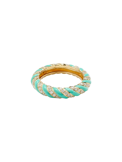 Twisted wedding ring turquoise email yellow gold photo