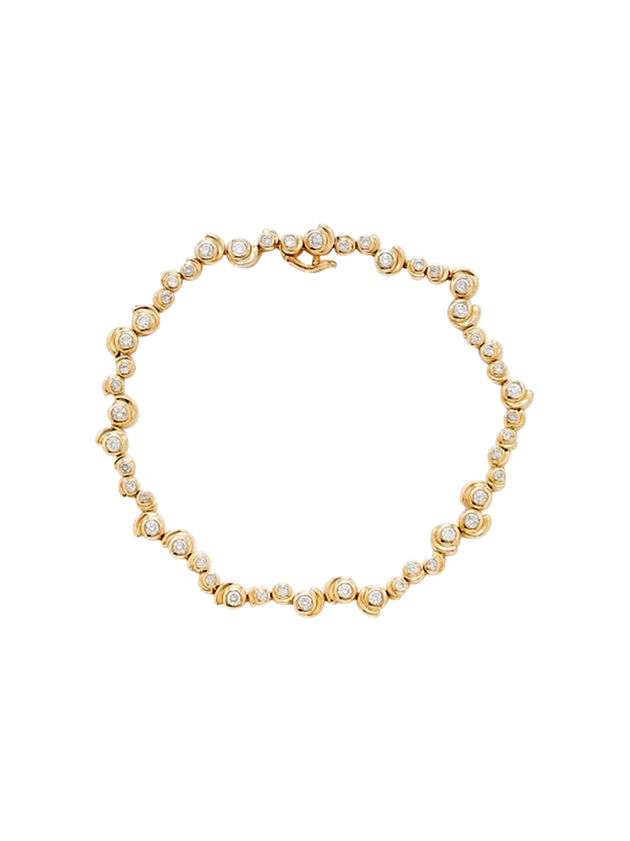 Snail river diamonds yellow gold bracelet