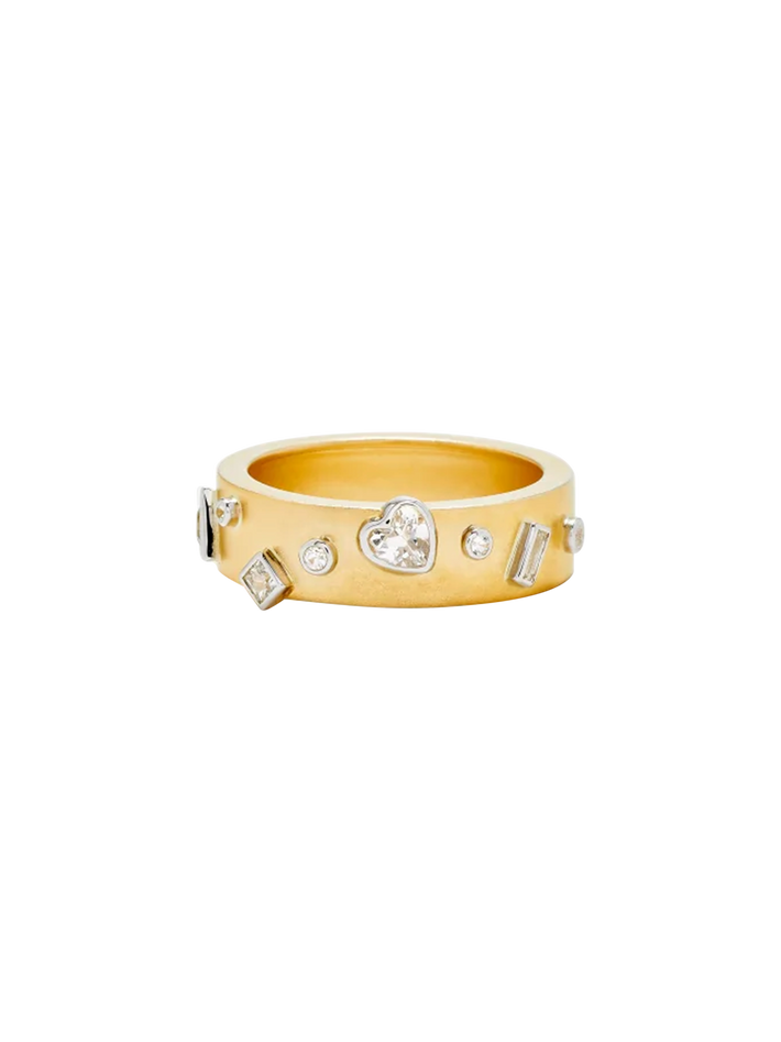 Yellow gold confetti ring