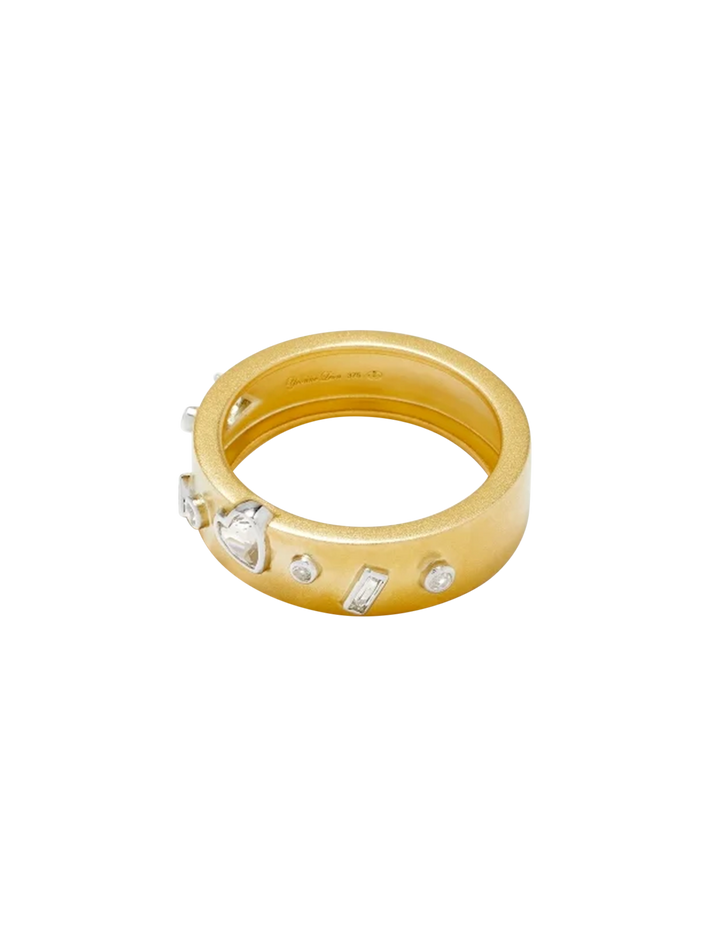 Yellow gold confetti ring