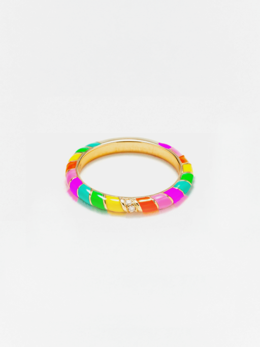 Alliance mini enamel rainbow ring photo