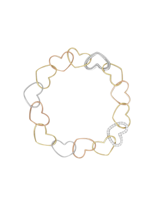 3 gold heart mesh bracelet photo