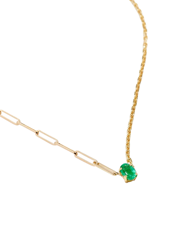 Maxi solitaire necklace emerald yellow gold