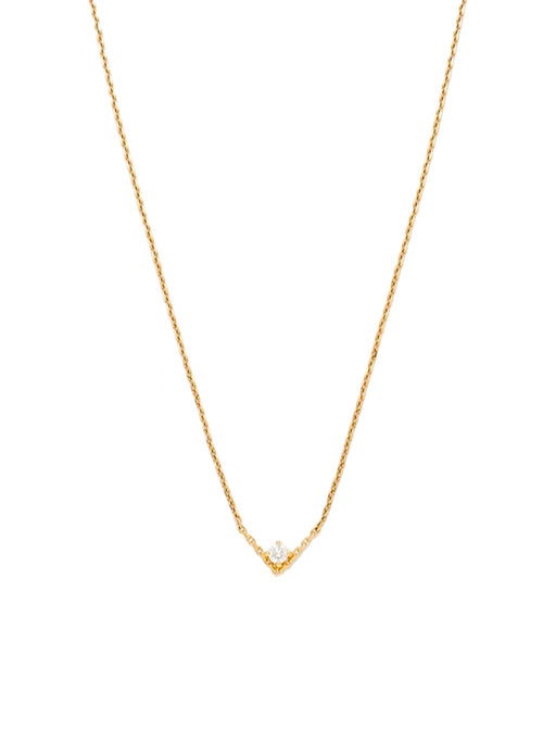 Solitaire v diamond necklace gm yellow gold photo