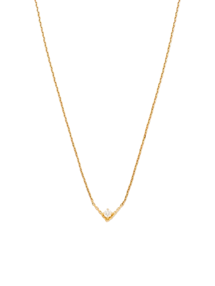 Solitaire v diamond necklace gm yellow gold