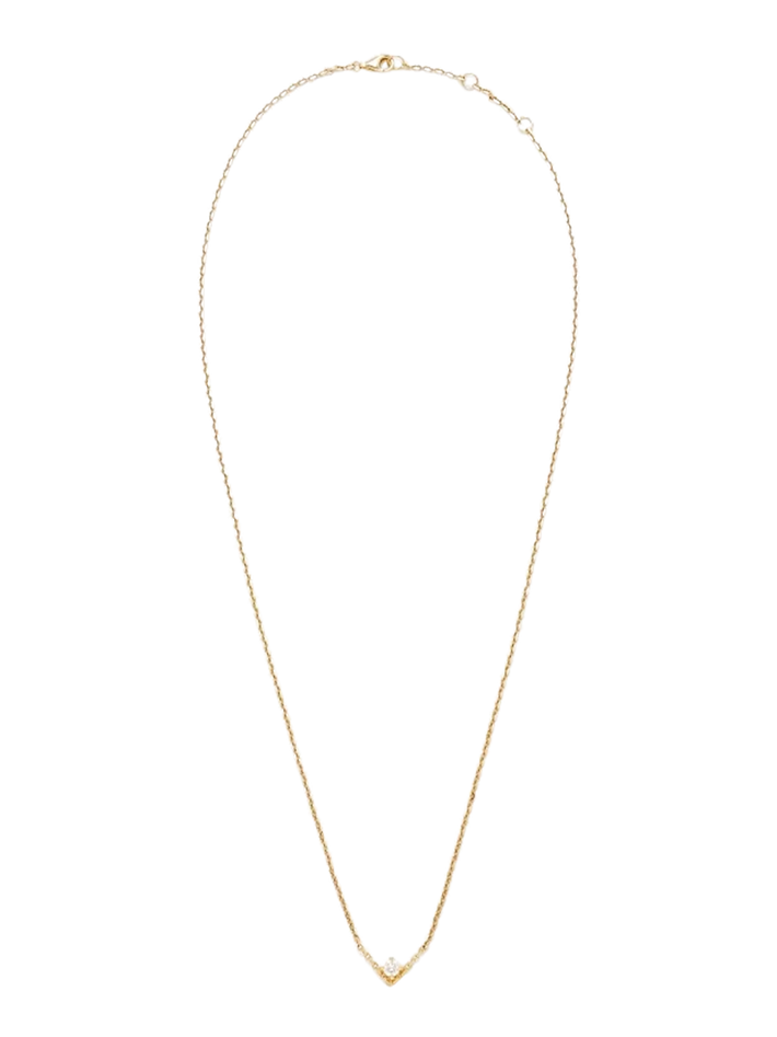 Solitaire v diamond necklace gm yellow gold