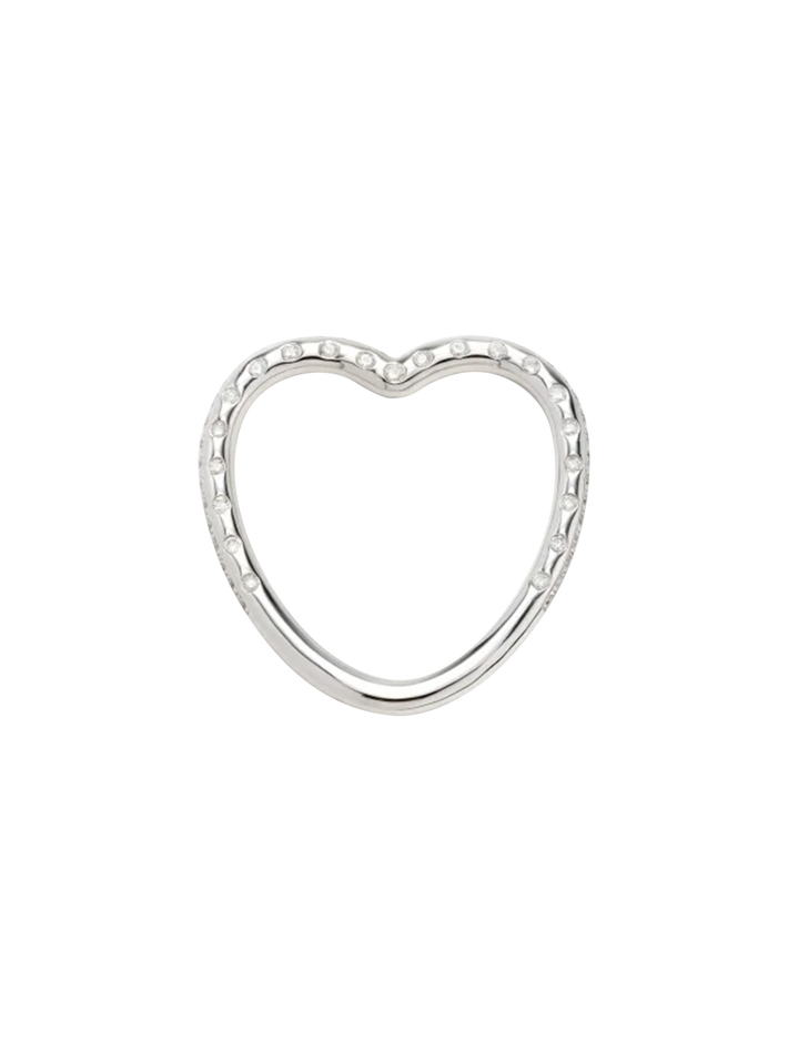 White gold diamond heart wedding ring