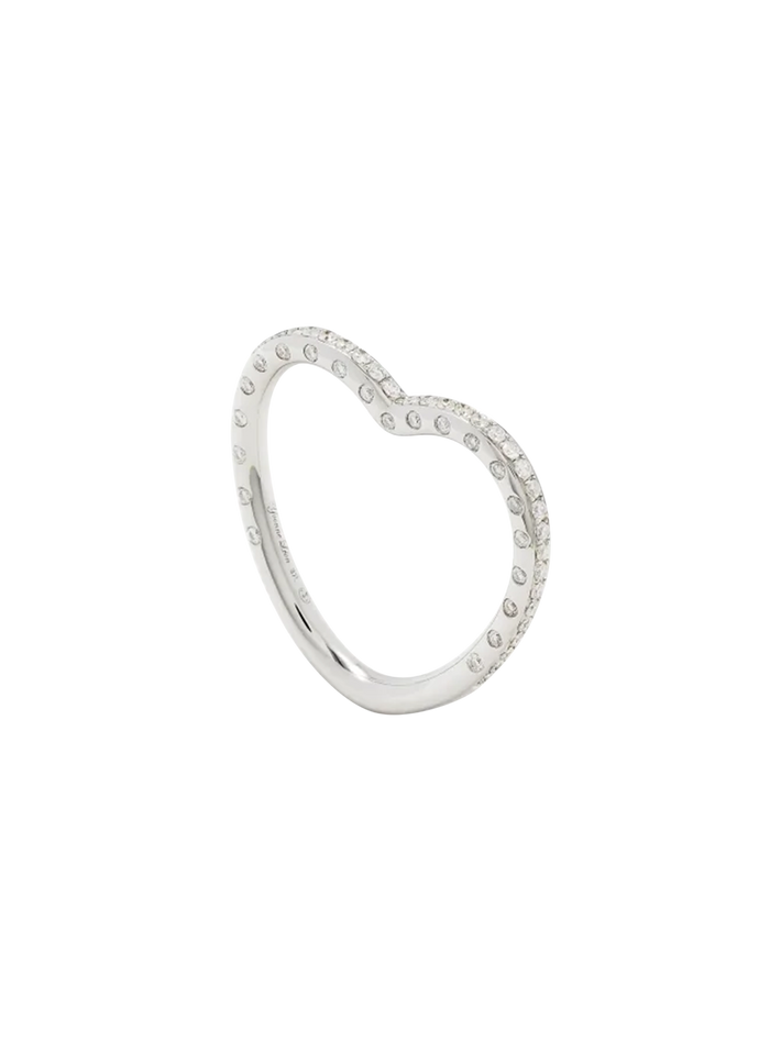 White gold diamond heart wedding ring