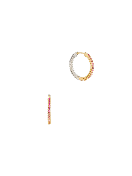 Pair of pink coloring hoop earrings pm 2 gold photo