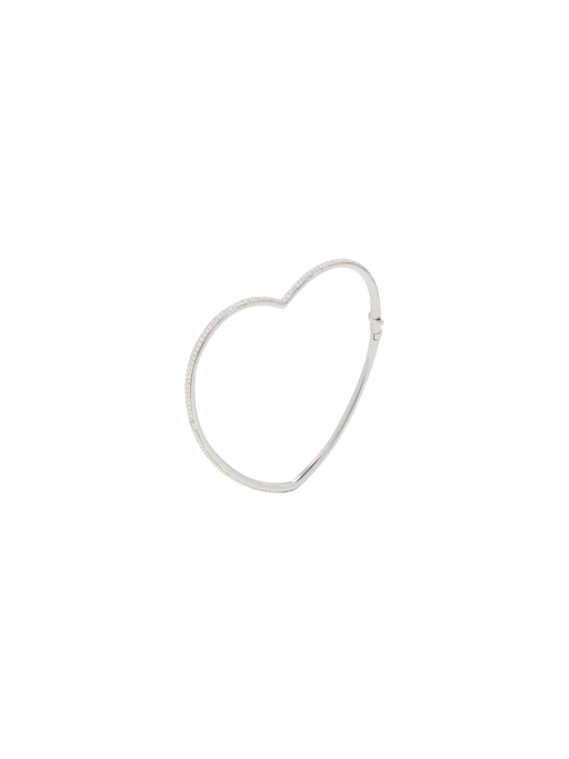 Full diamond heart bangle white gold photo