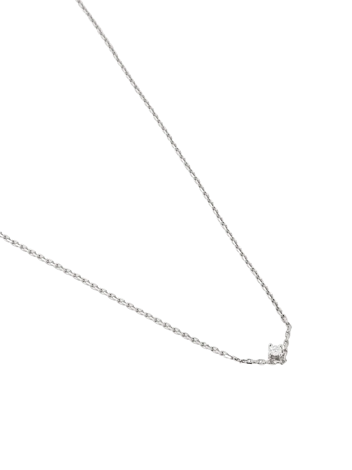 V diamond pm white gold solitaire necklace