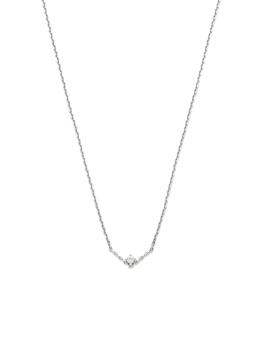 V diamond pm white gold solitaire necklace photo