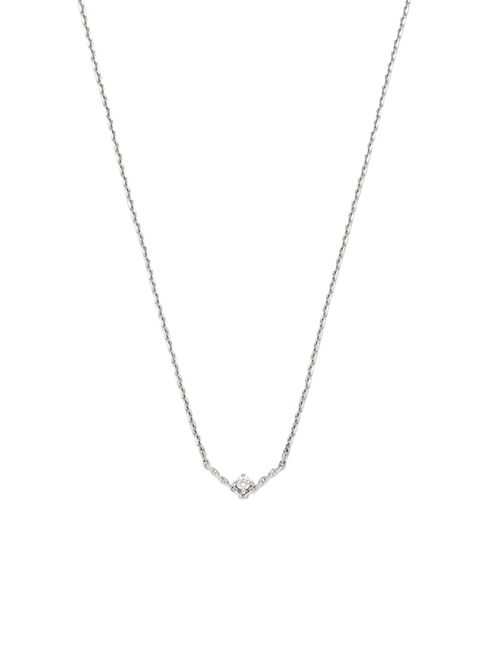 V diamond pm white gold solitaire necklace