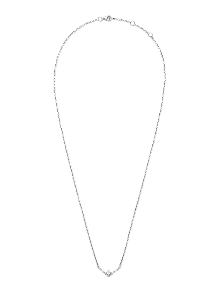 V diamond pm white gold solitaire necklace