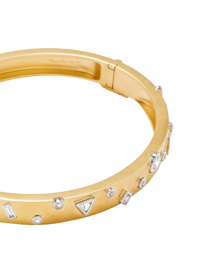 Yellow gold confetti bangle bracelet