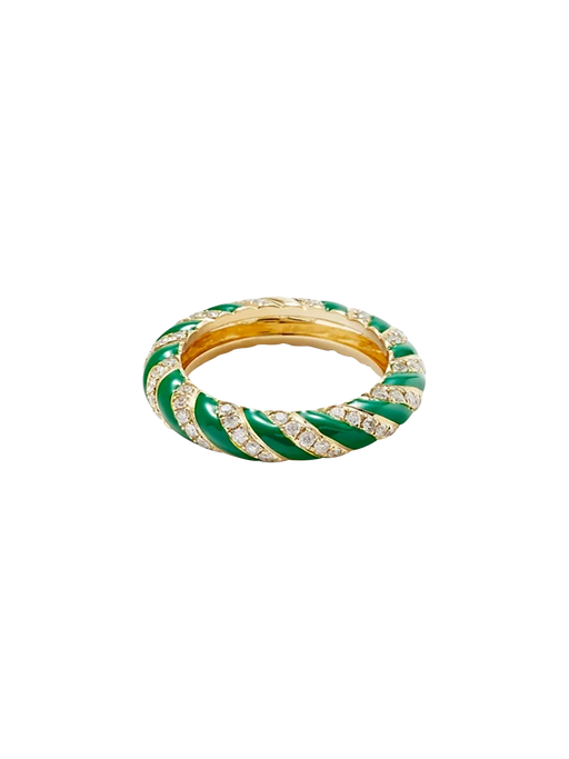 Green yellow gold twisted wedding ring photo