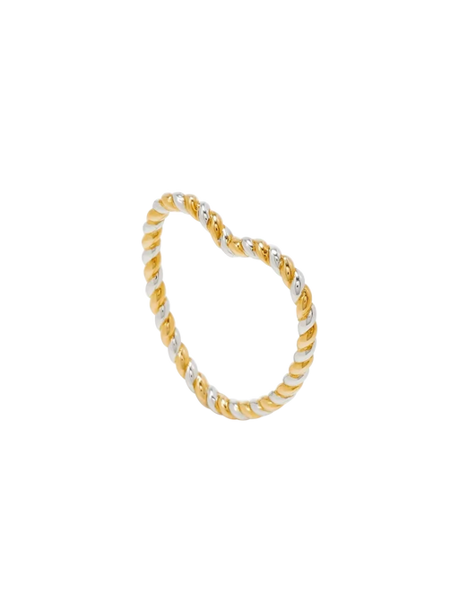 Mixed gold heart wedding ring photo