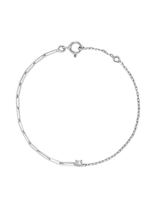 White gold diamond solitaire bracelet photo