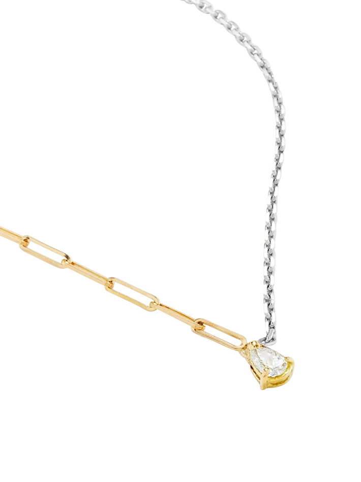 Xl pear diamond solitaire necklace 2 gold