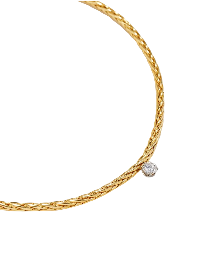 Yellow gold diamond floating palm tree bracelet